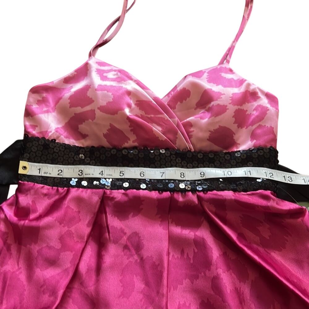 City Triangles Juniors Size 3 Pink Satin Animal Print Special Occasion Dress - Picture 11 of 12